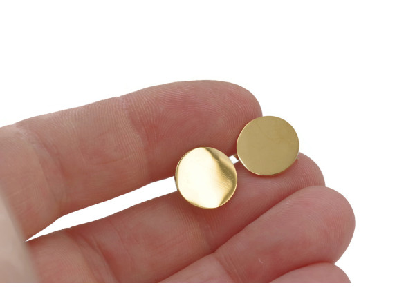 Support boucle d’oreille rond inox doré – DIY bijoux hypoallergénique
