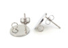 Support boucle d’oreille rond inox argent– DIY bijoux hypoallergénique