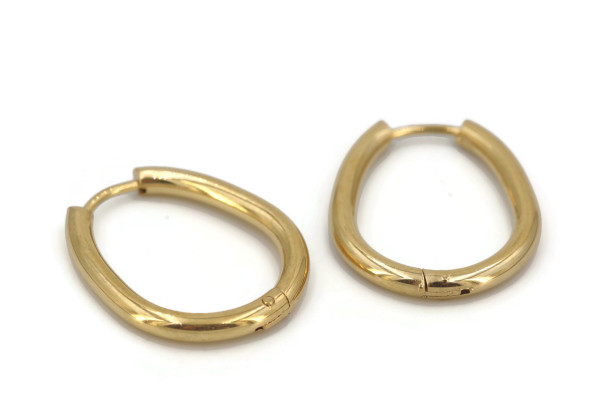 Créoles goutte dorées 22×18 mm – Acier inoxydable (x2)