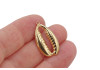 Breloque cauri doré 27 mm – Acier inox PVD pour bijoux DIY été