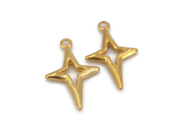 Breloque étoile filante dorée – Acier inox PVD – Bijoux DIY