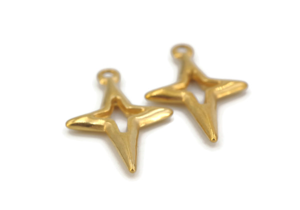 Breloque étoile filante dorée – Acier inox PVD – Bijoux DIY