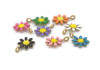 Lot 6 breloques fleurs émaillées – Multicolore – Bijoux DIY