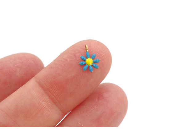 Lot 6 breloques fleurs émaillées – Multicolore – Bijoux DIY