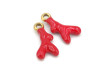 Charm corail rouge doré – Acier inox émaillé – 18 mm – Bijou DIY