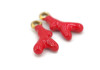 Charm corail rouge doré – Acier inox émaillé – 18 mm – Bijou DIY
