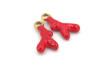 Charm corail rouge doré – Acier inox émaillé – 18 mm – Bijou DIY