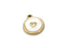 Charm nacre motif doré – Lune, étoile ou cœur – Acier inox 15 mm