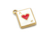 Charm As de cœur doré – Breloque carte acier inox émaillé 19 mm
