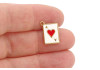Charm As de cœur doré – Breloque carte acier inox émaillé 19 mm