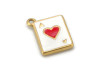 Charm As de cœur doré – Breloque carte acier inox émaillé 19 mm