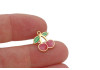 Charm cerises émaillées – Acier inox doré – 15 mm