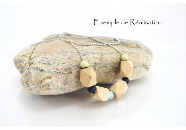50 perles en bois teinté - Diam. 6 mm / Trou : 1.6 à 2.2 mm - Lot Multicolore