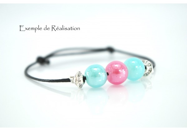 10 Perles en verre ultra brillantes - Diam. 8 mm - Couleur Effet Irisé Mauve