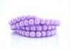 10 Perles en verre ultra brillantes - Diam. 8 mm - Couleur Effet Irisé Mauve