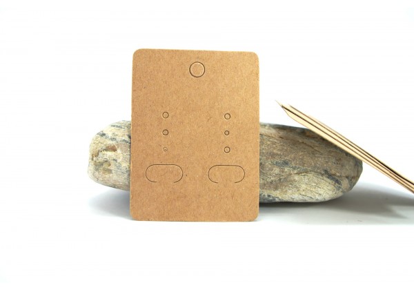 10 Cartons / Présentoir pour bijoux - 6.7 x 5 cm - Carton Kraft Marron