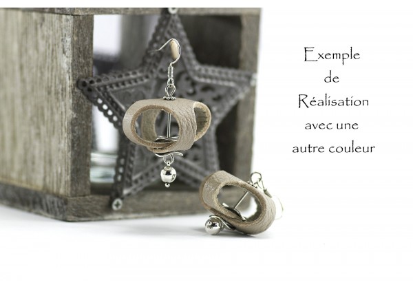 DIY - Kit pour la création d'une paire de Boucles d'oreilles "Sphères en cuir"