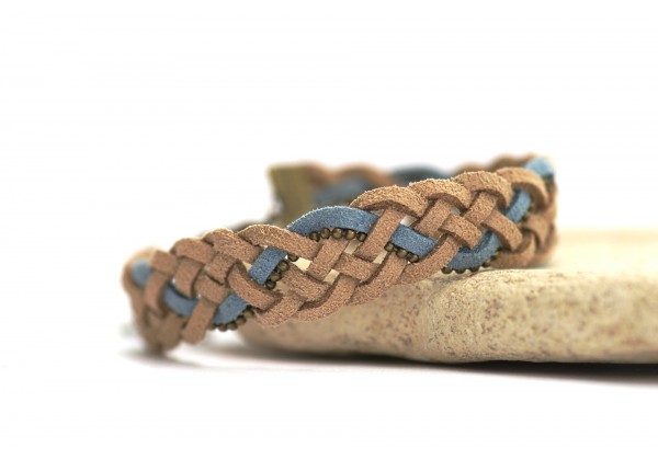 DIY - Kit pour la création d'un bracelet en Suédine Tressée - Version Bronze