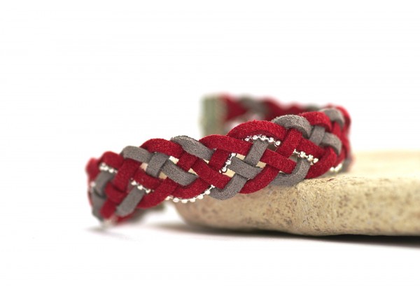 DIY - Kit pour la création d'un bracelet en Suédine Tressée - Version Argent Foncé