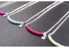DIY - Kit Collier Coloré - Chaine argent et perles de verre nacrées