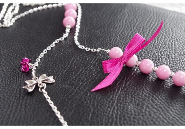DIY - Kit Sautoir Perles et Ruban Satin