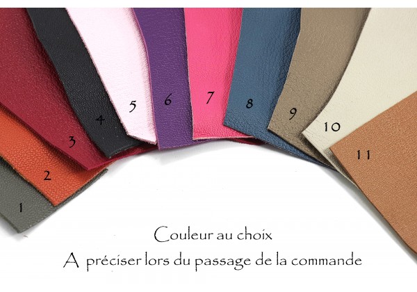 DIY - Kit Collier Cuir Géométrique - Chaine couleur Argent et Cuir Véritable