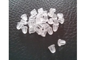 100 Embouts Poussoirs en plastique pour Boucles d'oreilles - 4 x 4 mm