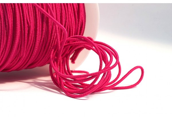 5 Mètres de Fil Cordon Elastique Rond - Diamètre 2.5 mm - Couleur Rose Fuchsia