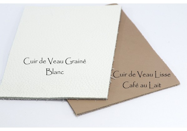 Coupons de cuir Blanc et Café