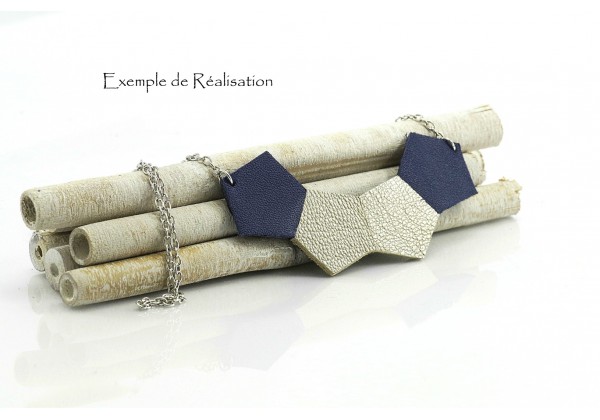 Coupons de cuir Bleu Marine et Or Mat